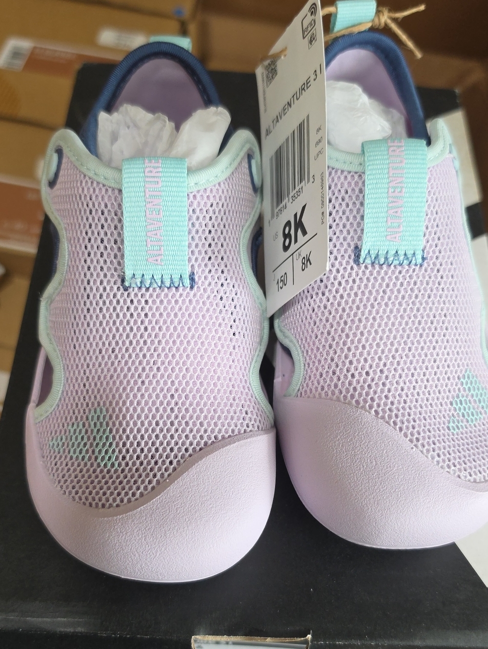 adidas Kids Water Shoes in Light Purple and Aqua 8k